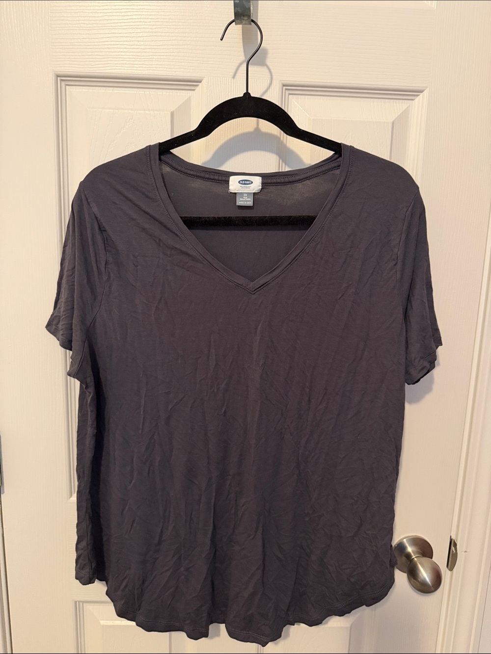 Old Navy Women's V-Neck Short Sleeve Top - Charcoal Gray